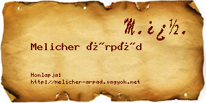 Melicher Árpád névjegykártya