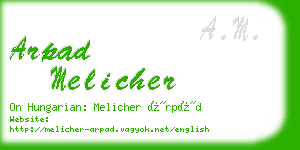 arpad melicher business card